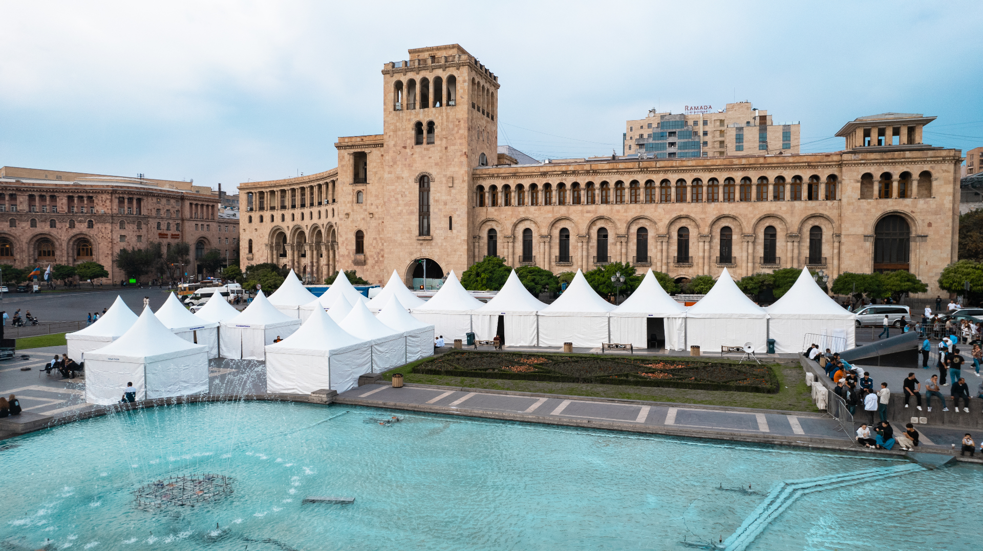 Republic Square, Yerevan — pagoda tents