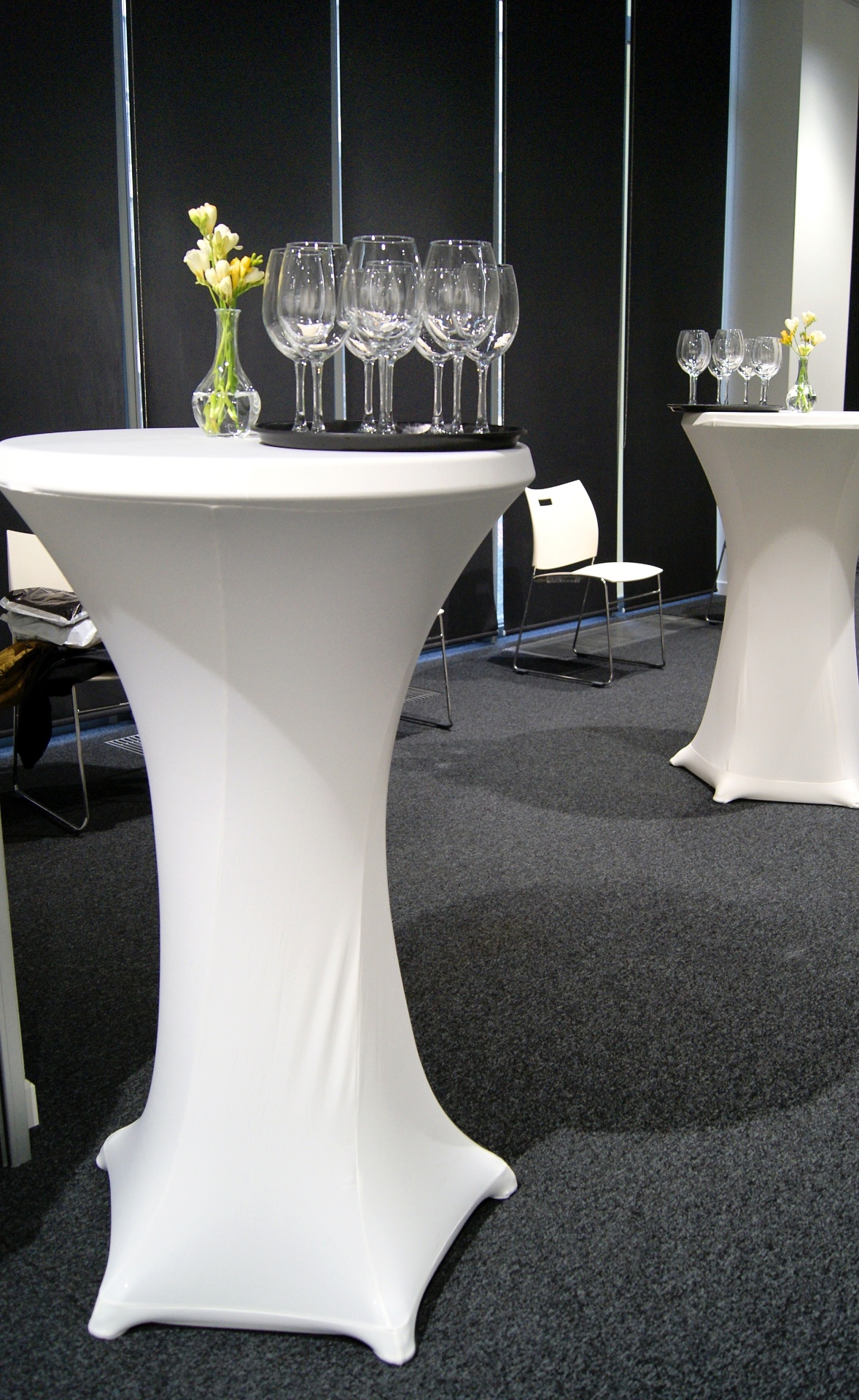 Cocktail reception — stretch-cover bar tables