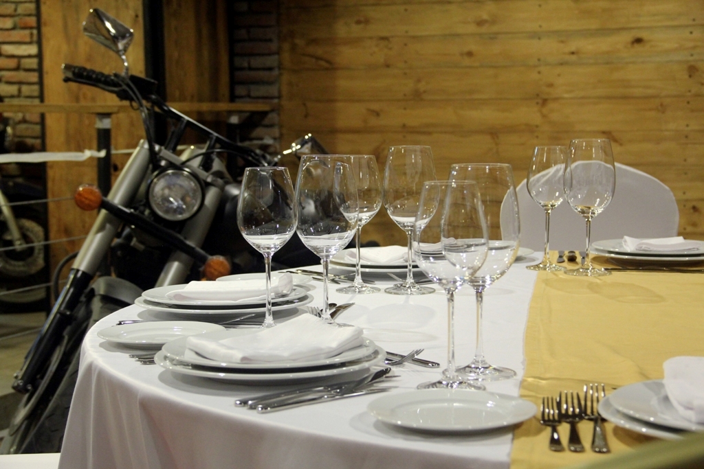 Elegant glassware and place settings